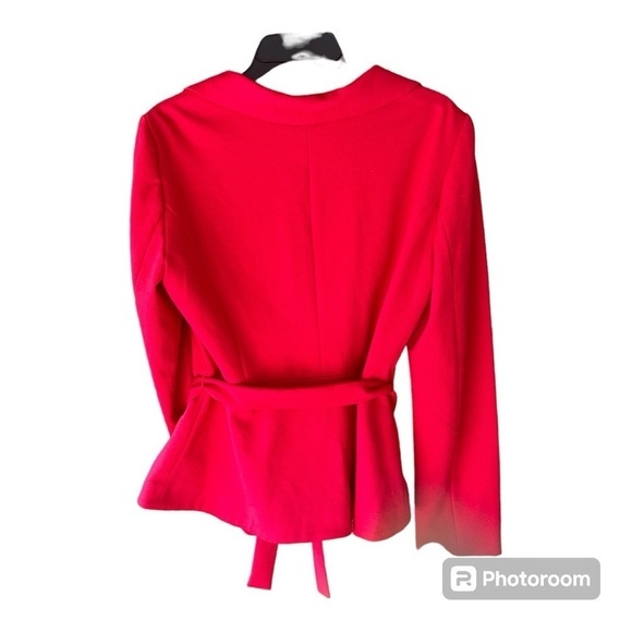 SANDRO Quite Luxury Red Sportswear Peter Pan Collar Jacket BlazerSize Medium - Picture 3 of 7